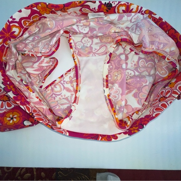 Jag Retro Floral Swim Skirt Attached Bottoms Orange Pink - Picture 11 of 15
